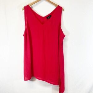 NWT Lane Bryant Hot Pink Semi Sheer A Symmetrical Tank Size 26 Plus